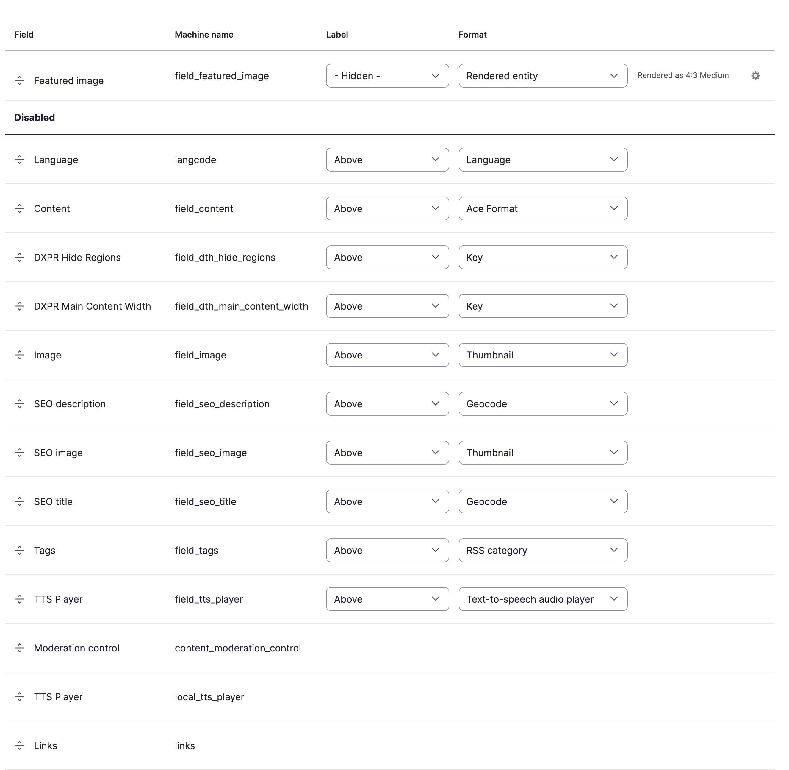 Extra field in Manage Display