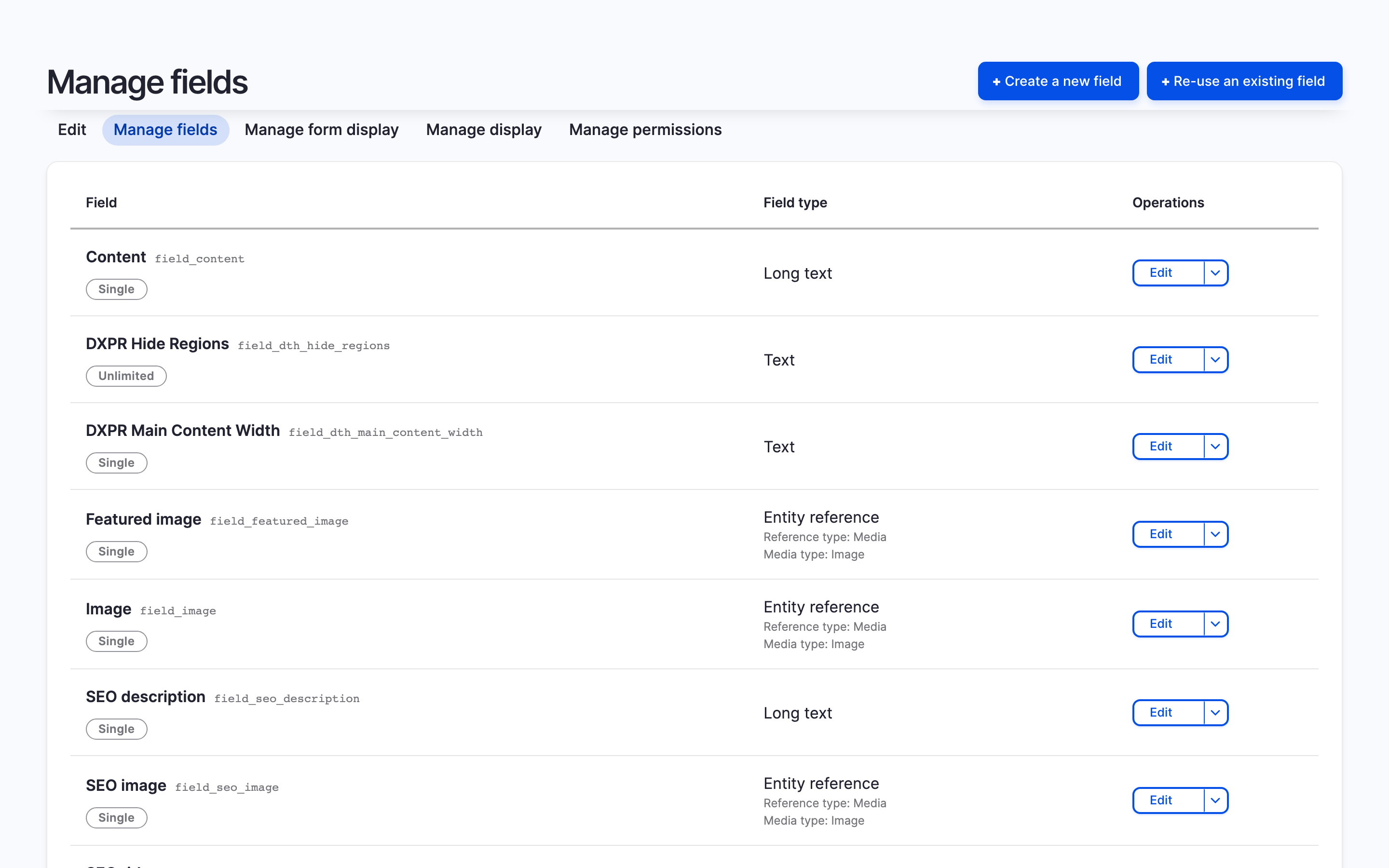 TTS player field in Manage fields
